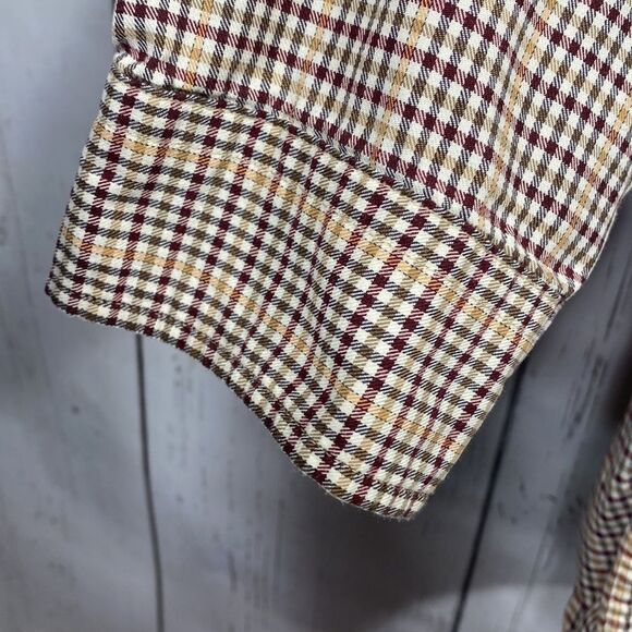 LL Bean Button Up Shirt Men XL Tall Brown Plaid Long Sleeve - Picture 12 of 16